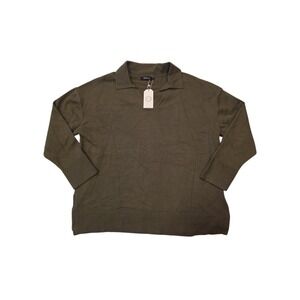 Lillusory Womens XL Olive Green Knit Sweater Long Sleeve Classic Pullover